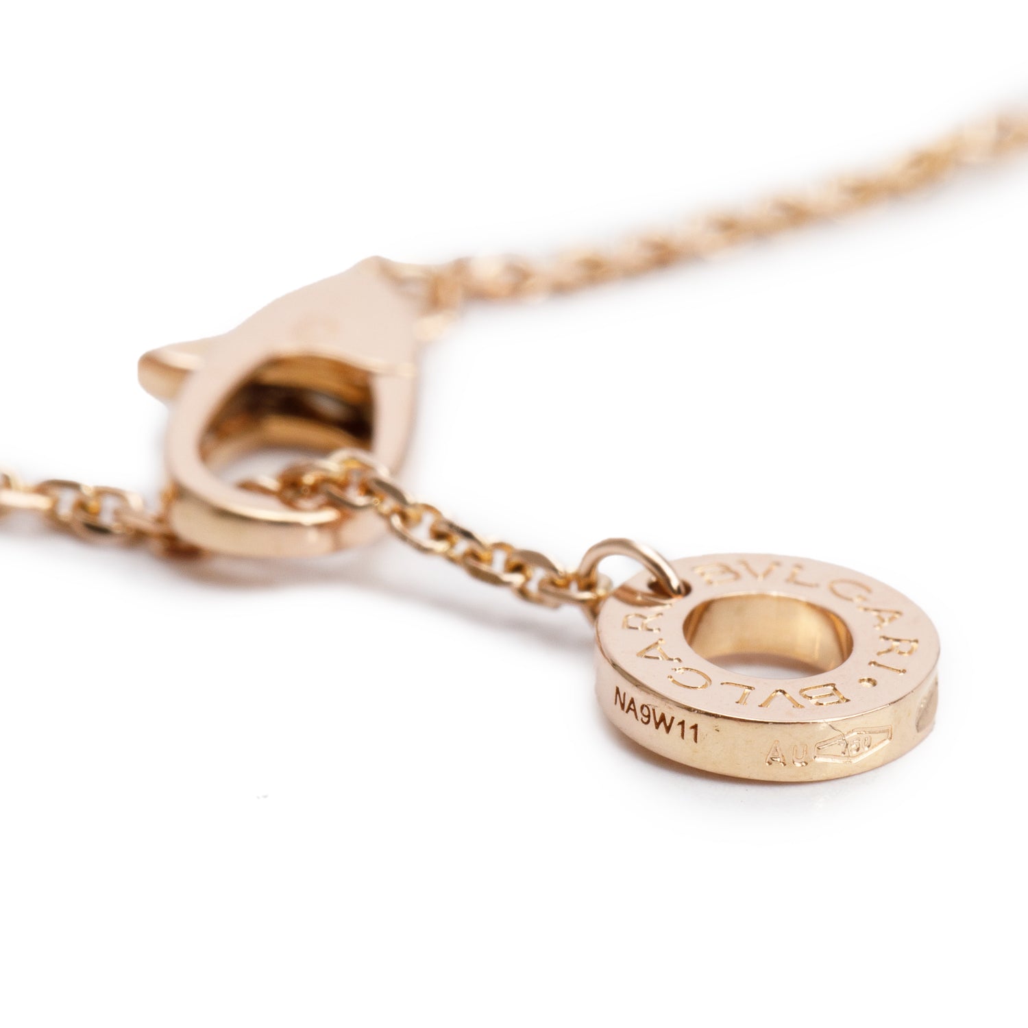 BVLGARI 18k Rose Gold Mother of Pearl & Diamond Diva's Dream Pendant Necklace w/ Box & Certificate