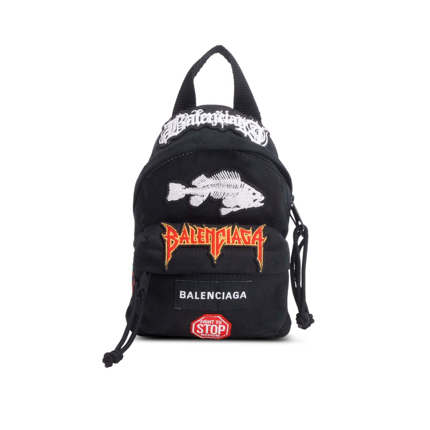 Balenciaga Black Recycled Canvas Mini Explorer Crossbody Backpack