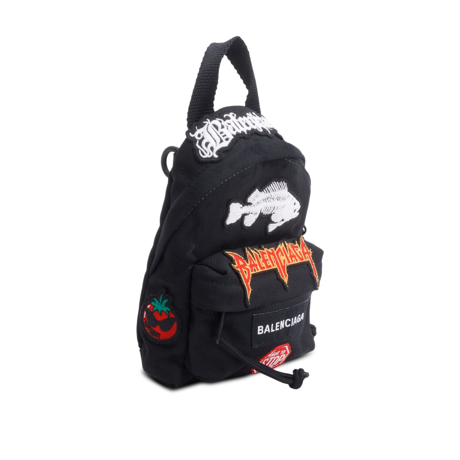 Balenciaga Black Recycled Canvas Mini Explorer Crossbody Backpack