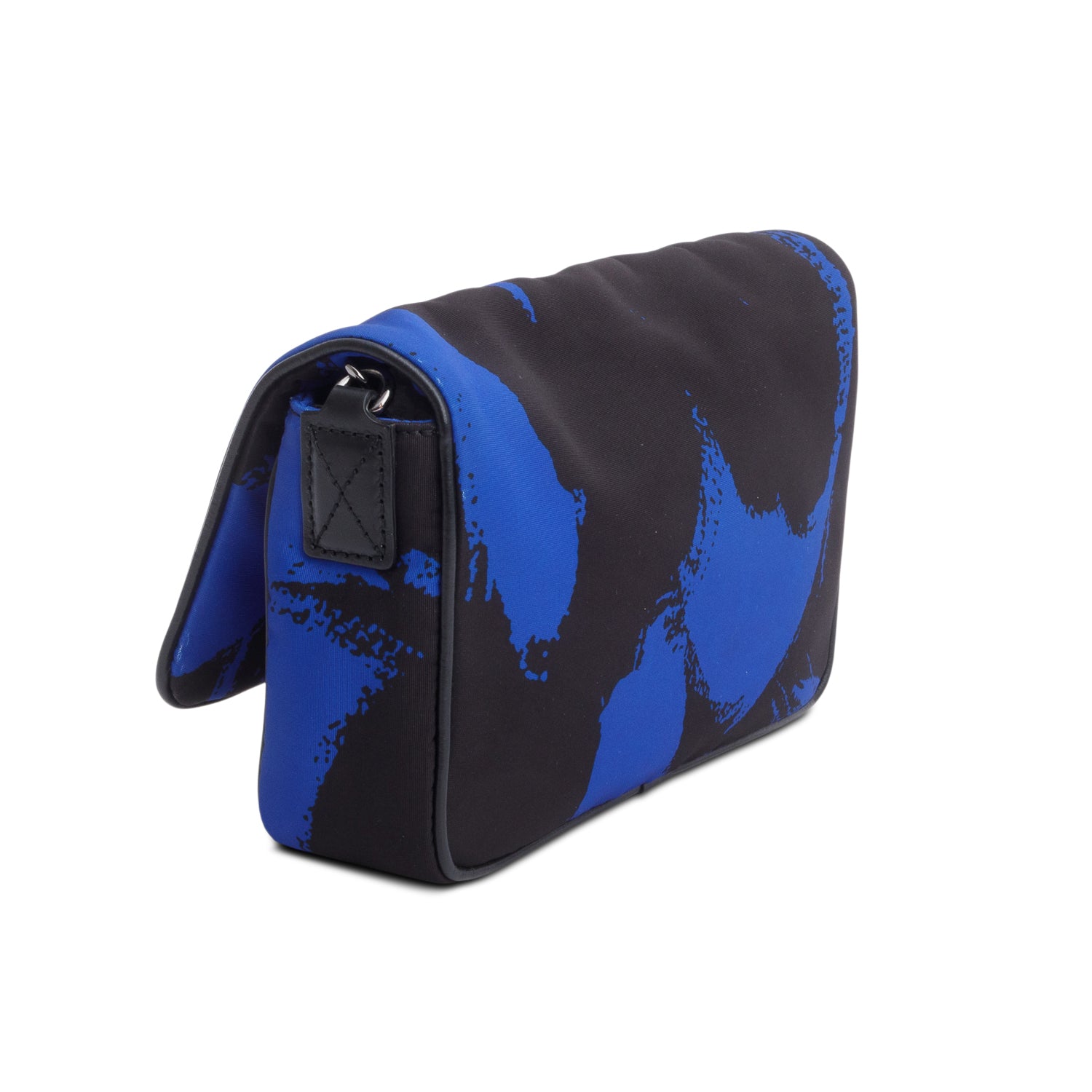 Alexander McQueen Black/Blue Graffiti Nylon Skull Small Crossbody Bag