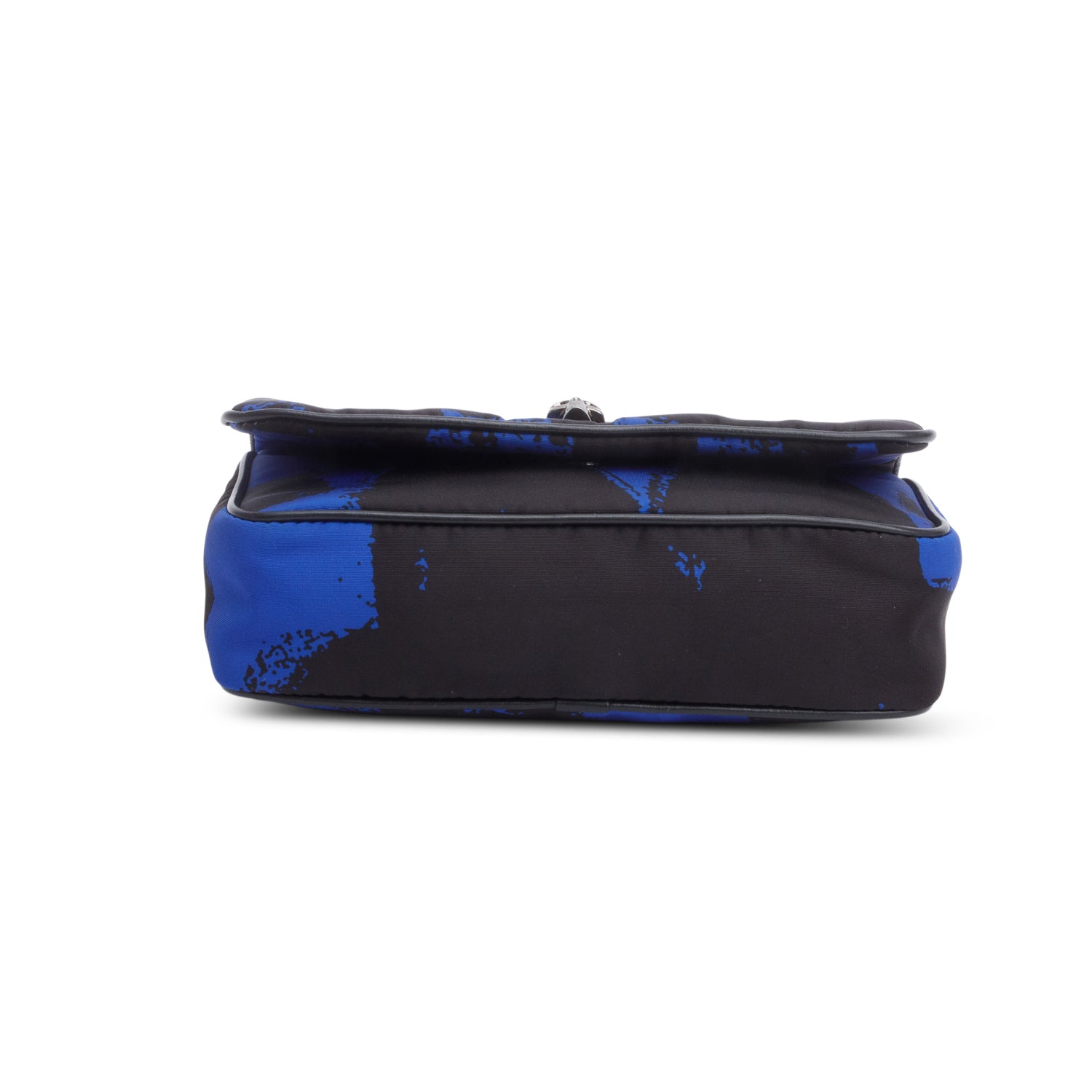 Alexander McQueen Black/Blue Graffiti Nylon Skull Small Crossbody Bag