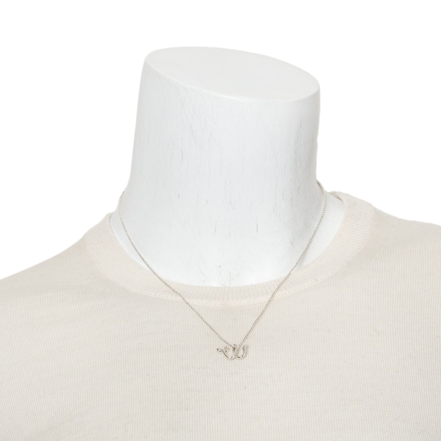Tiffany & Co. Elsa Peretti Sterling Silver Alphabet Letter "W" Pendant Necklace