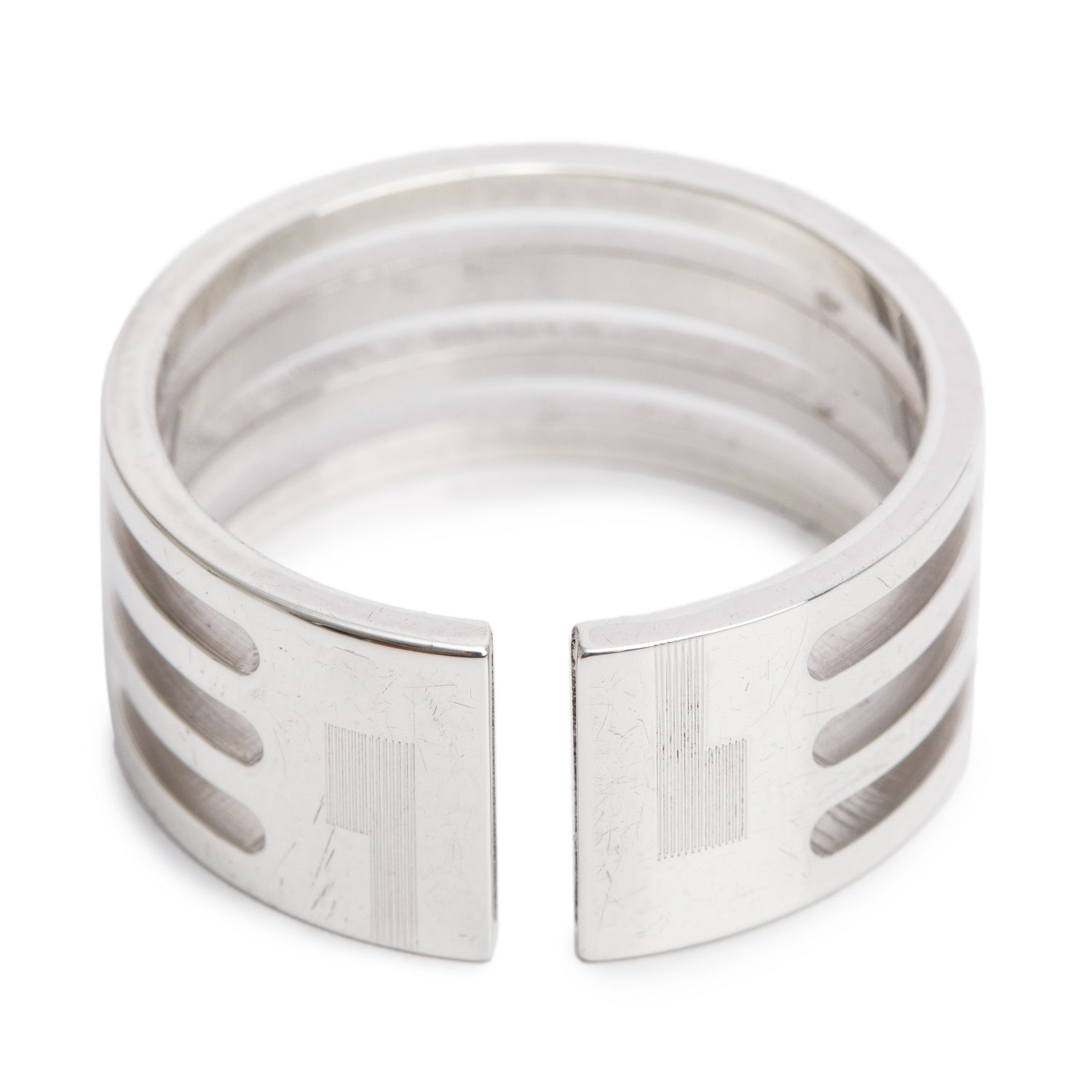Gucci Vintage Sterling Silver Four-Row Ring, Size 12