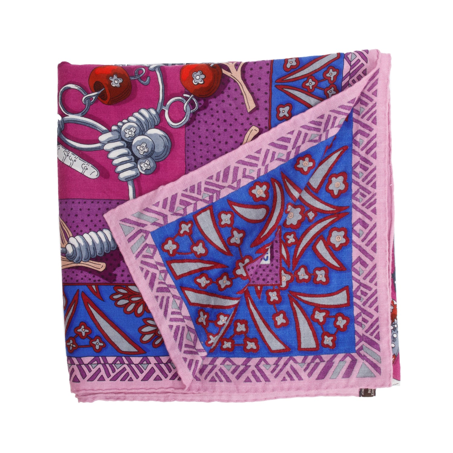 Hermes Purple/Multicolor 'Zenobie, Raine De Palmyre' Cashmere Silk Shawl 140 w/ Box