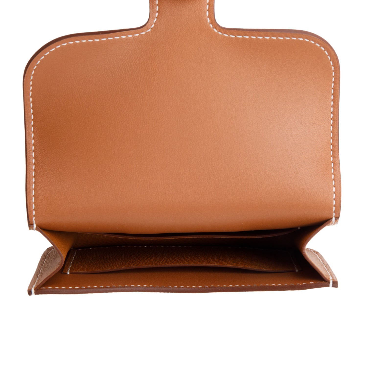 Hermes 2024 Gold Veau Epsom Constance Slim Compact Wallet w/ Box & Insert