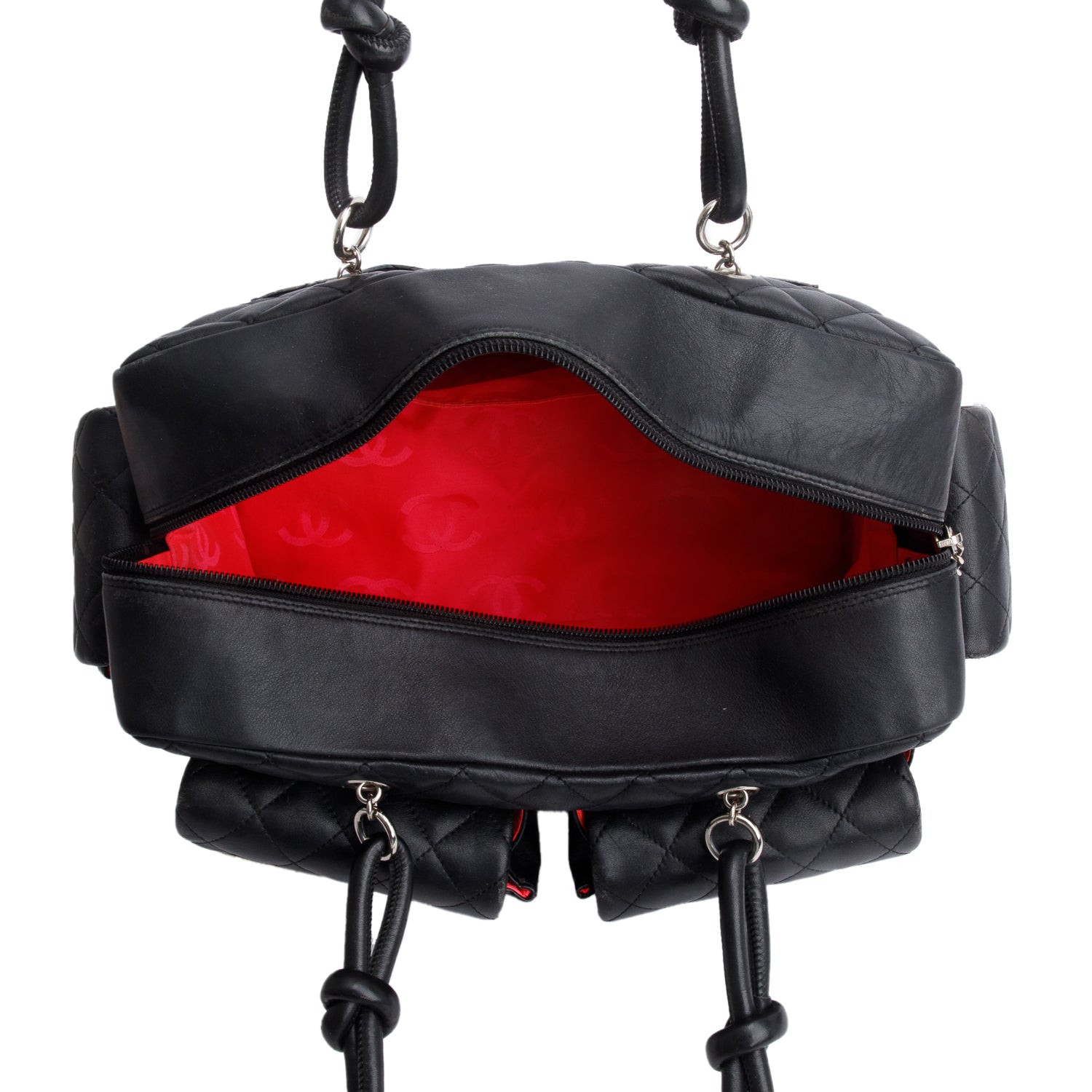 Chanel Black Lambskin Quilted Ligne Cambon Reporter Bag