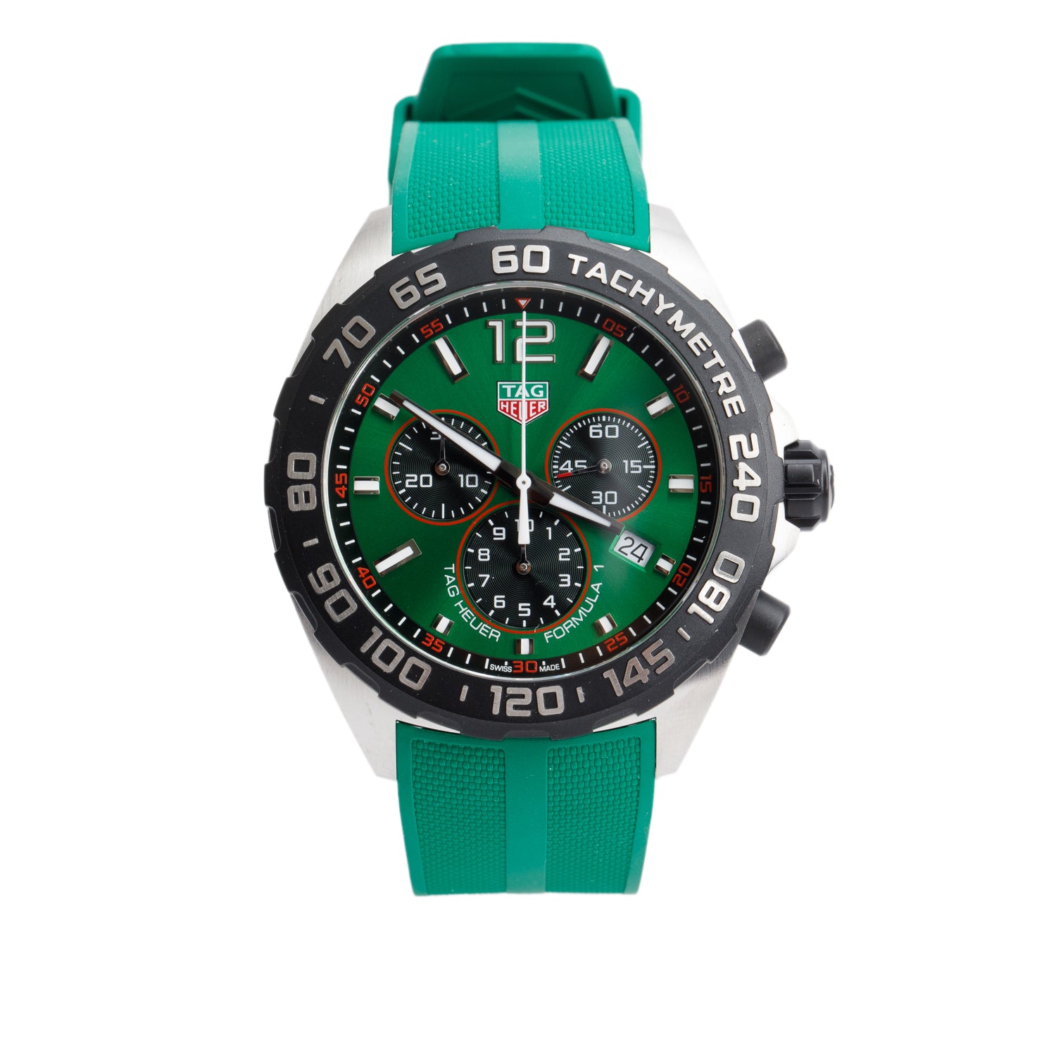 Tag Heuer 2023 Stainless Steel Formula 1 43 MM Chronograph Quartz Watch Green Dial CAZ101AP w/ Box & Papers