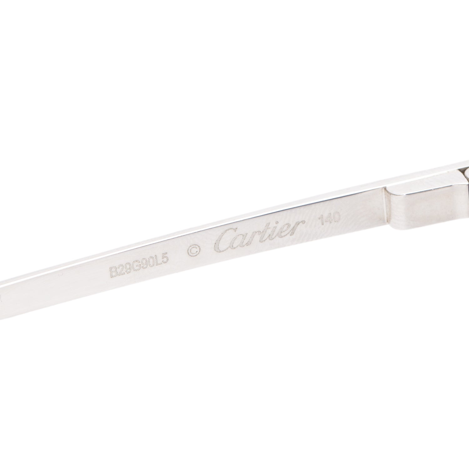 Cartier CT0385S Two-Tone Metal Santos De Navigator Aviator Sunglasses w/ Case