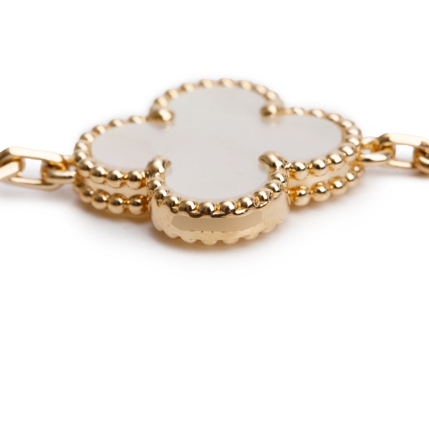 Van Cleef & Arpels 18k Yellow Gold Vintage Alhambra 5 Motif Mother of Pearl Bracelet w/ Box & Certificate