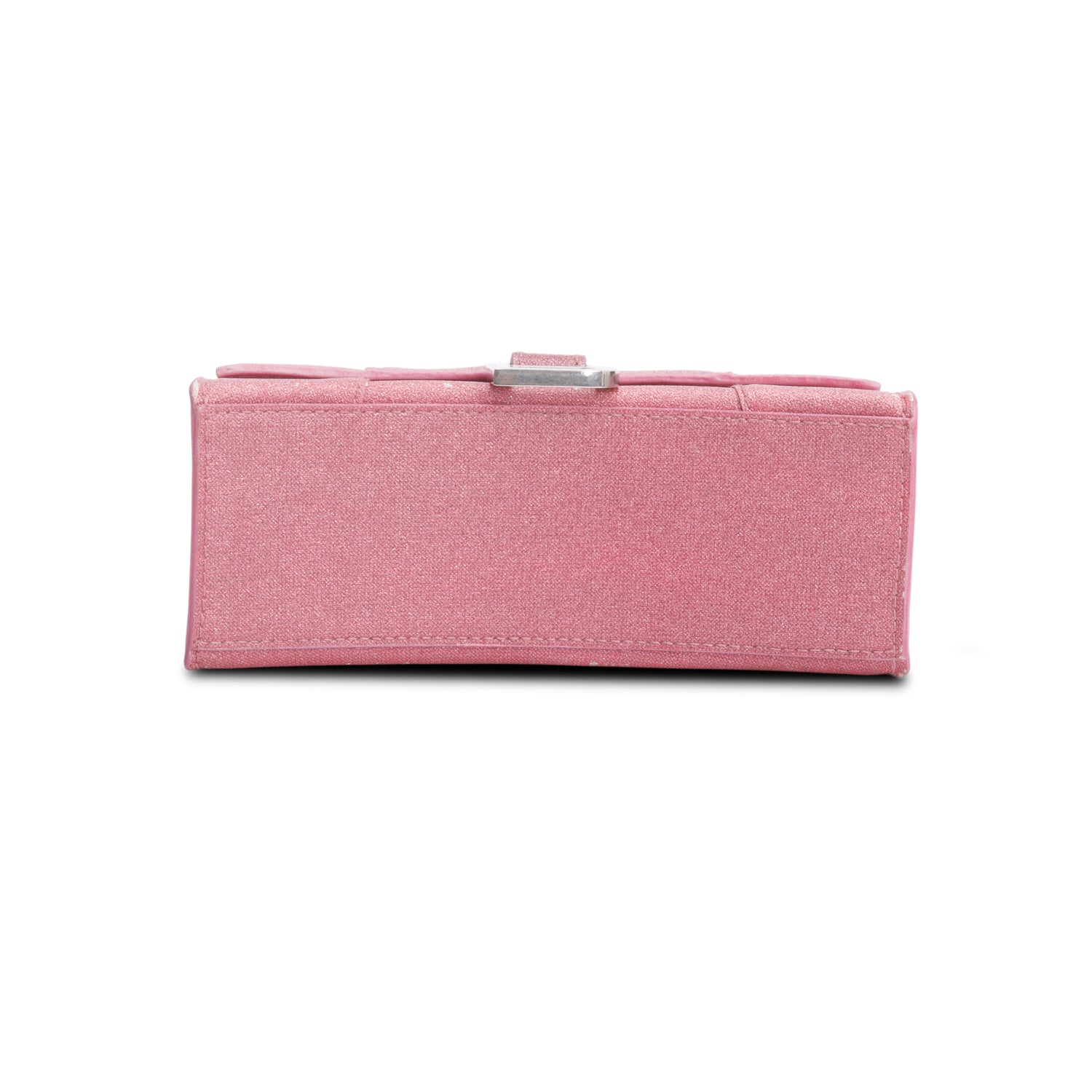 Balenciaga Pink Glitter XS Hourglass Top Handle Bag w/ Strap