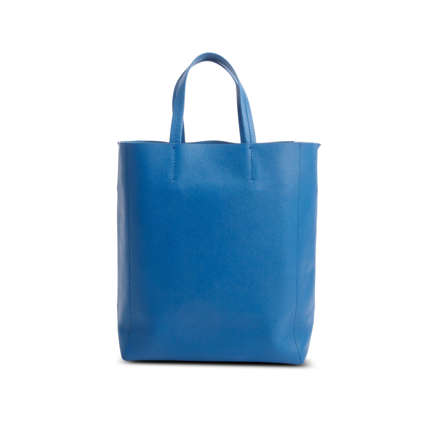 Celine Blue Grained Calfskin Small Vertical Cabas Tote w/ Strap