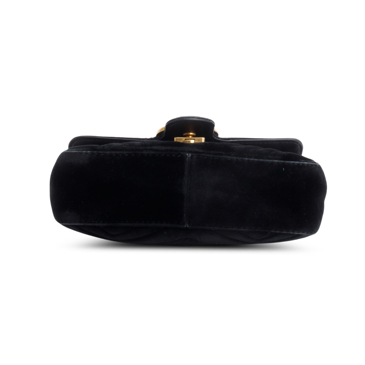Gucci Black Velvet Matelasse Small GG Marmont Shoulder Bag