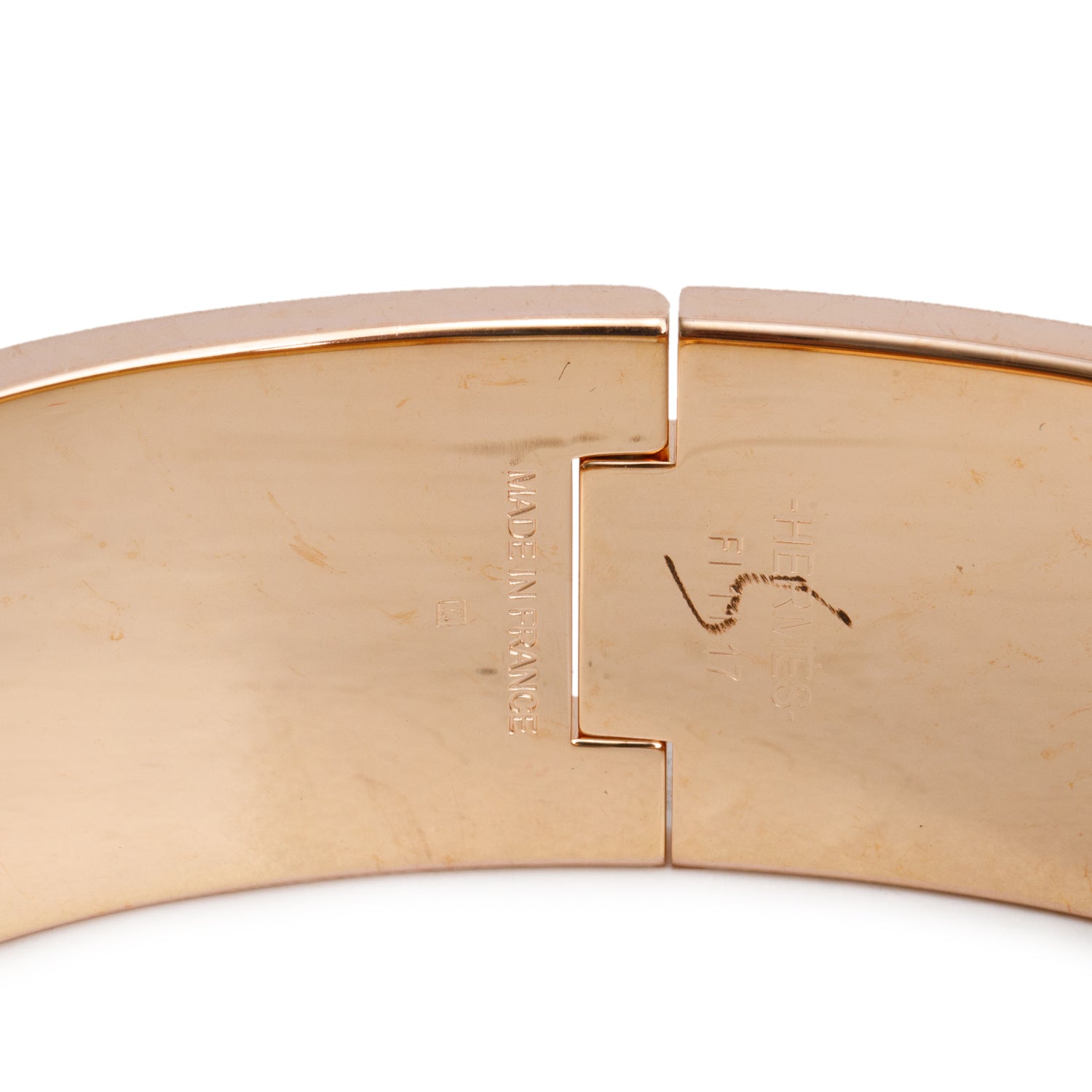 Hermes Rose Gold-Plated Blue Enamel Clic Clac H Bracelet