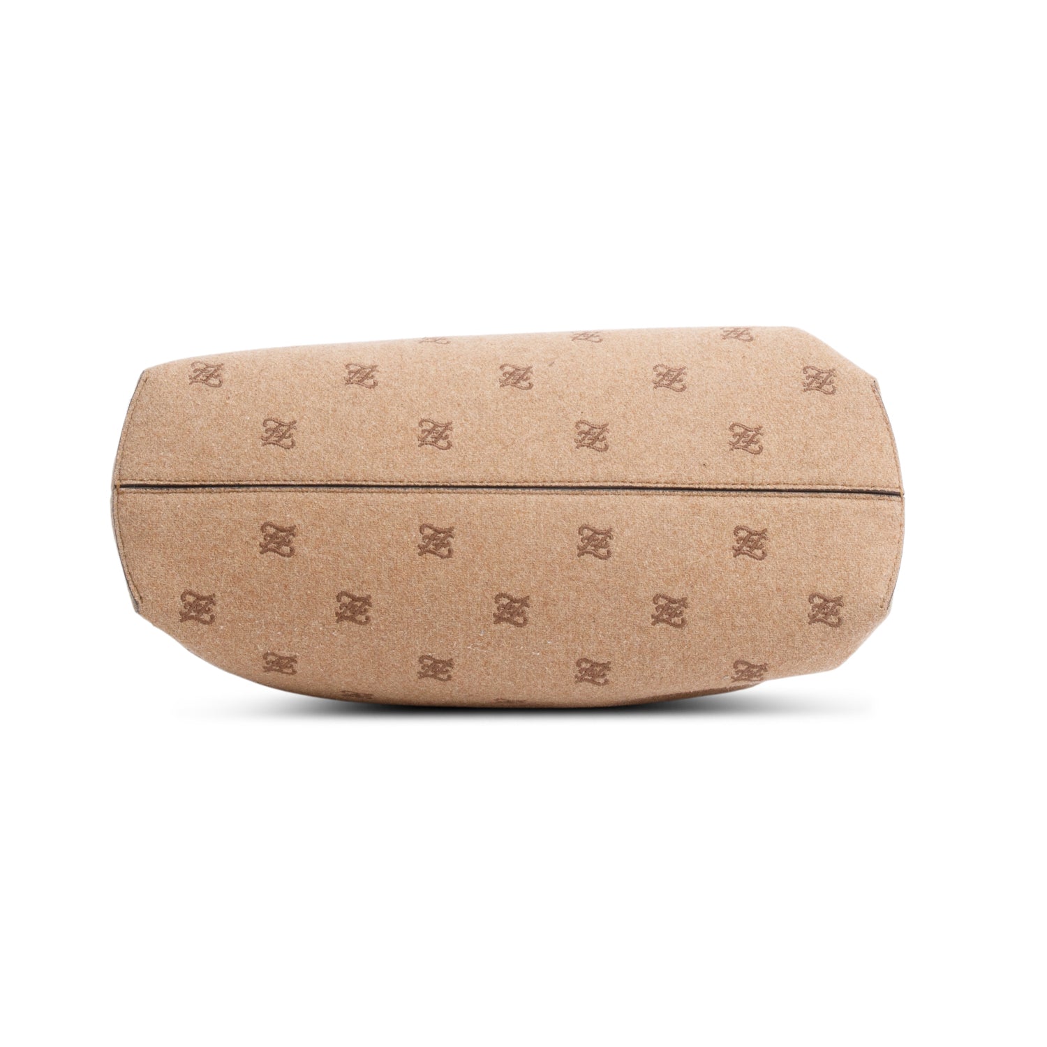 Fendi Beige Flannel Karligraphy Embroidered Medium First Bag w/ Strap