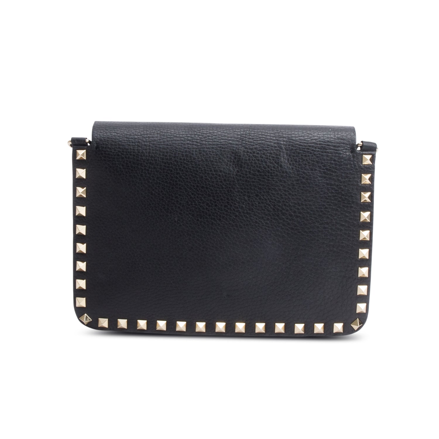 Valentino Garavani Black Small Leather Rockstud Bag w/ Strap