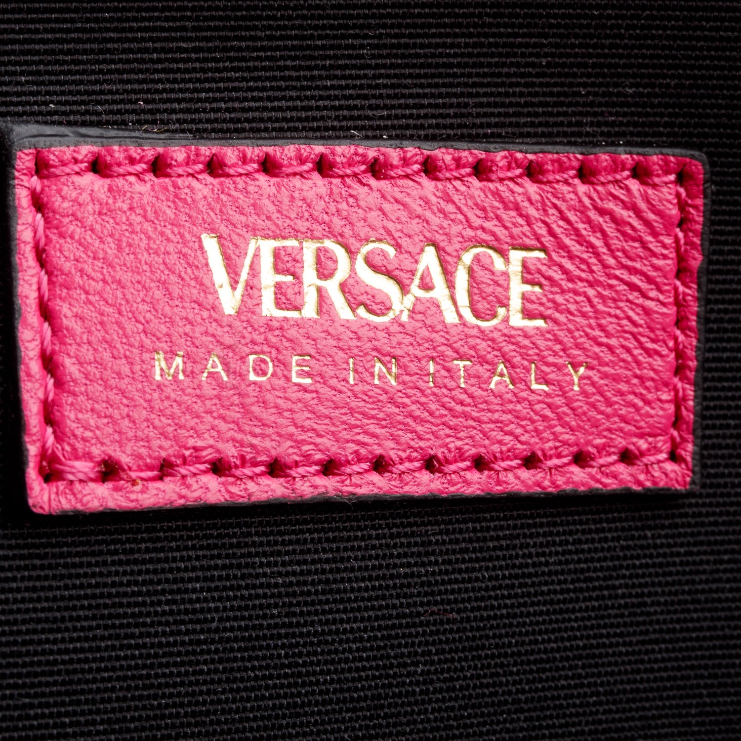 Versace Pink Velvet Quilted Medusa Wallet on Chain w/ Box
