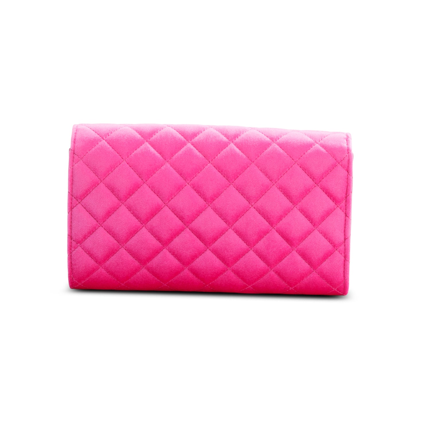 Versace Pink Velvet Quilted Medusa Wallet on Chain w/ Box
