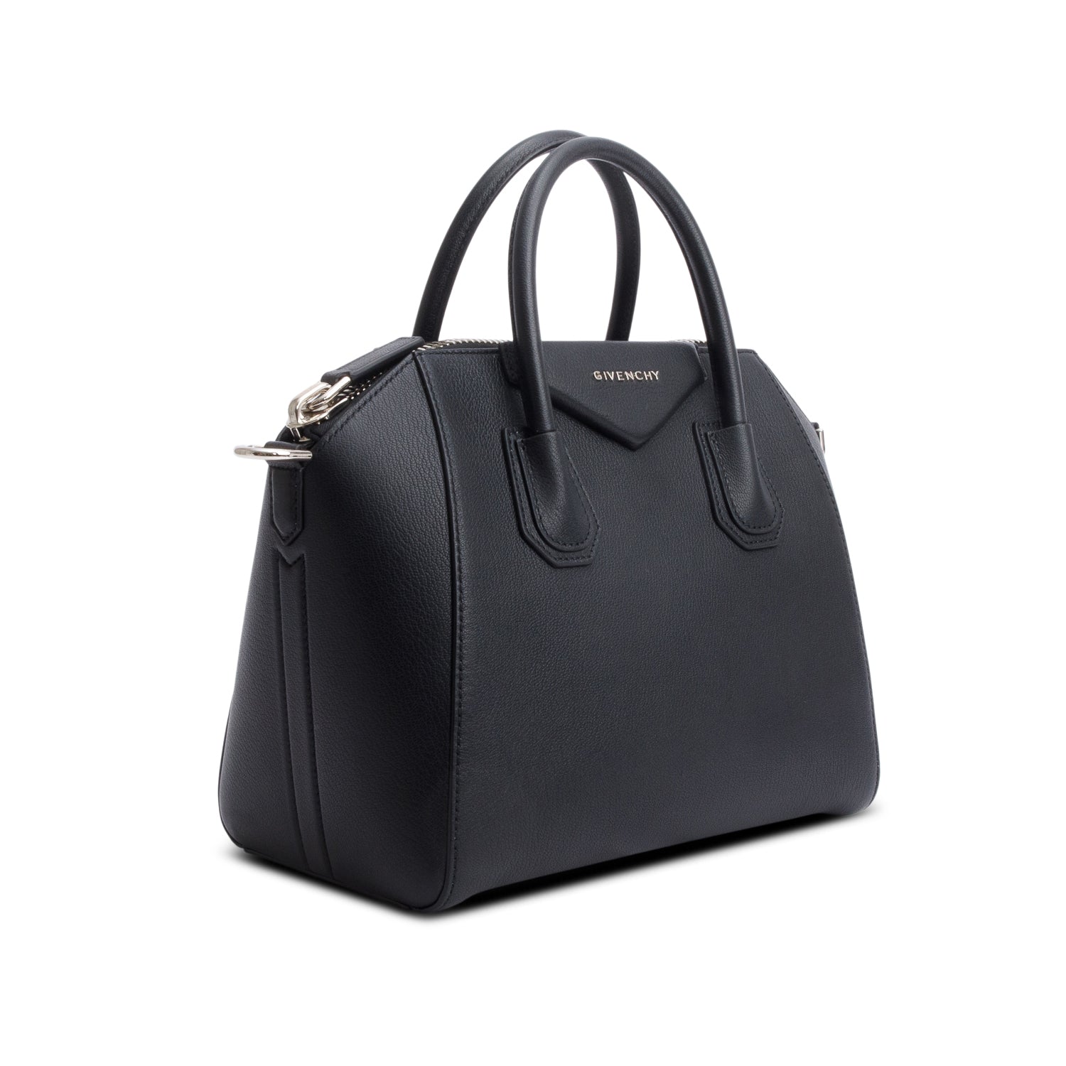 Givenchy Black Medium Grained Leather Antigona Bag w/ Strap