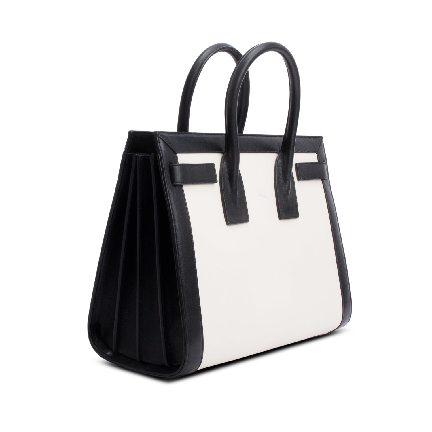 Saint Laurent Calfskin Bi-Color Small Sac De Jour w/ Strap