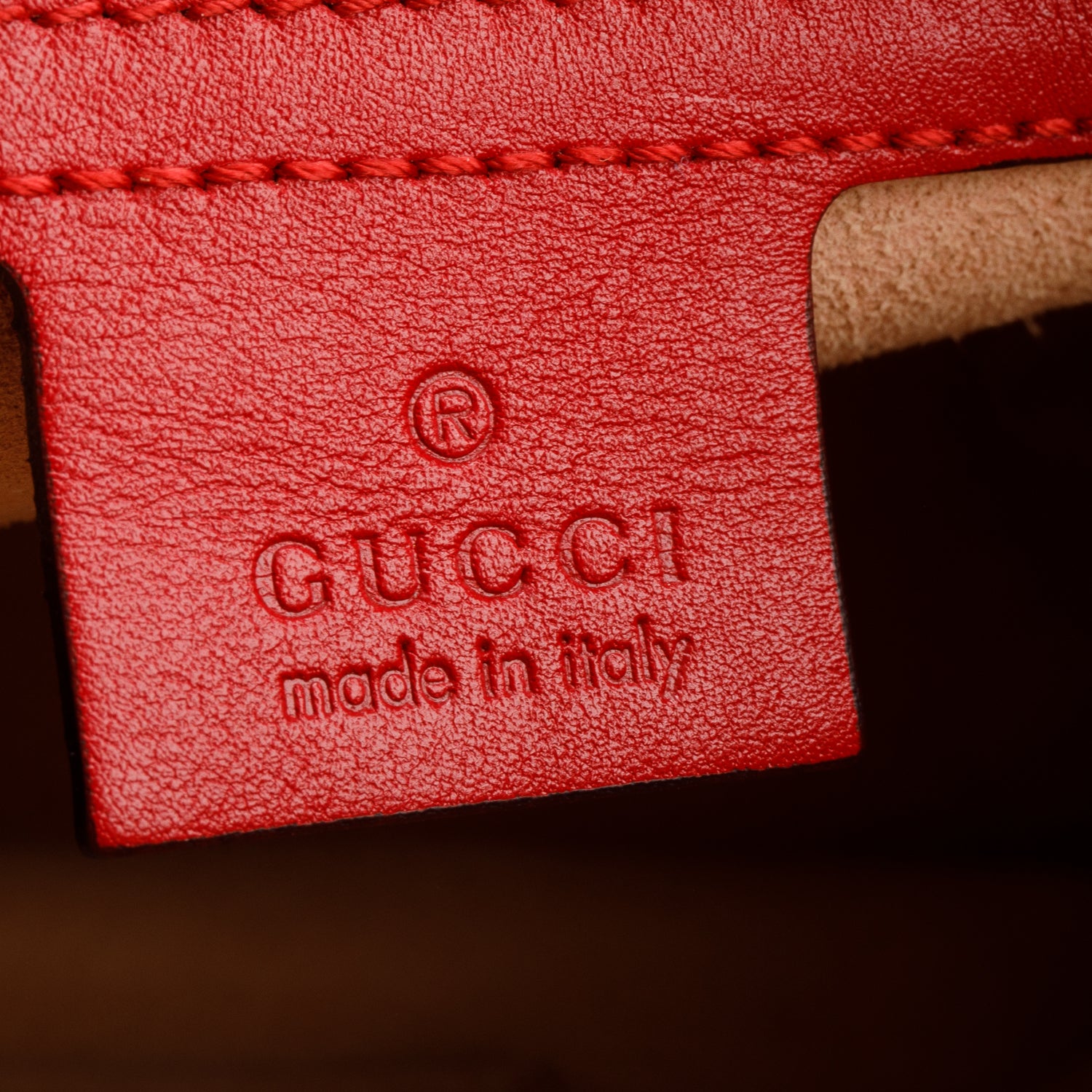 Gucci Red Calfskin Medium GG Marmont Chain Shoulder Bag w/ Box