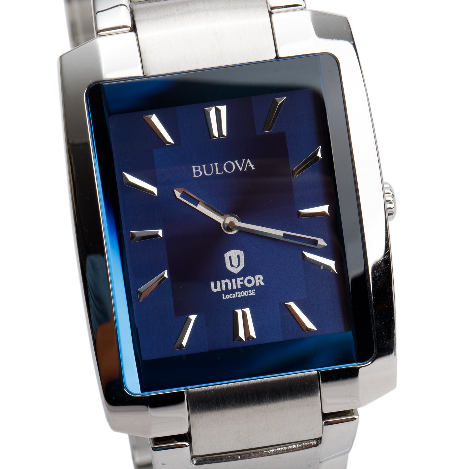 Bulova Stainless Steel Classic 35 MM Quartz Watch Blue Dial w/ Box