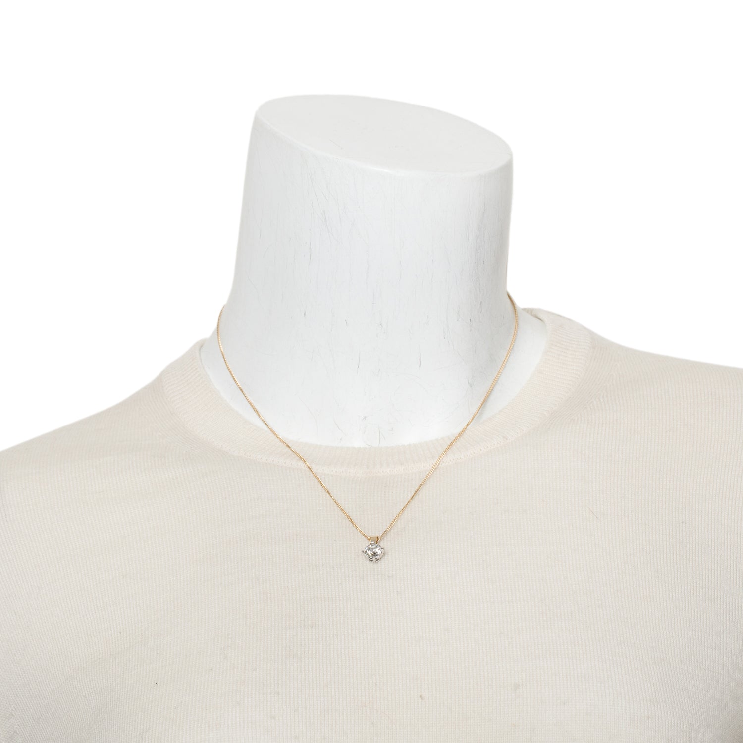 14k Yellow Gold 1.12 ct. Diamond Solitaire Pendant Necklace