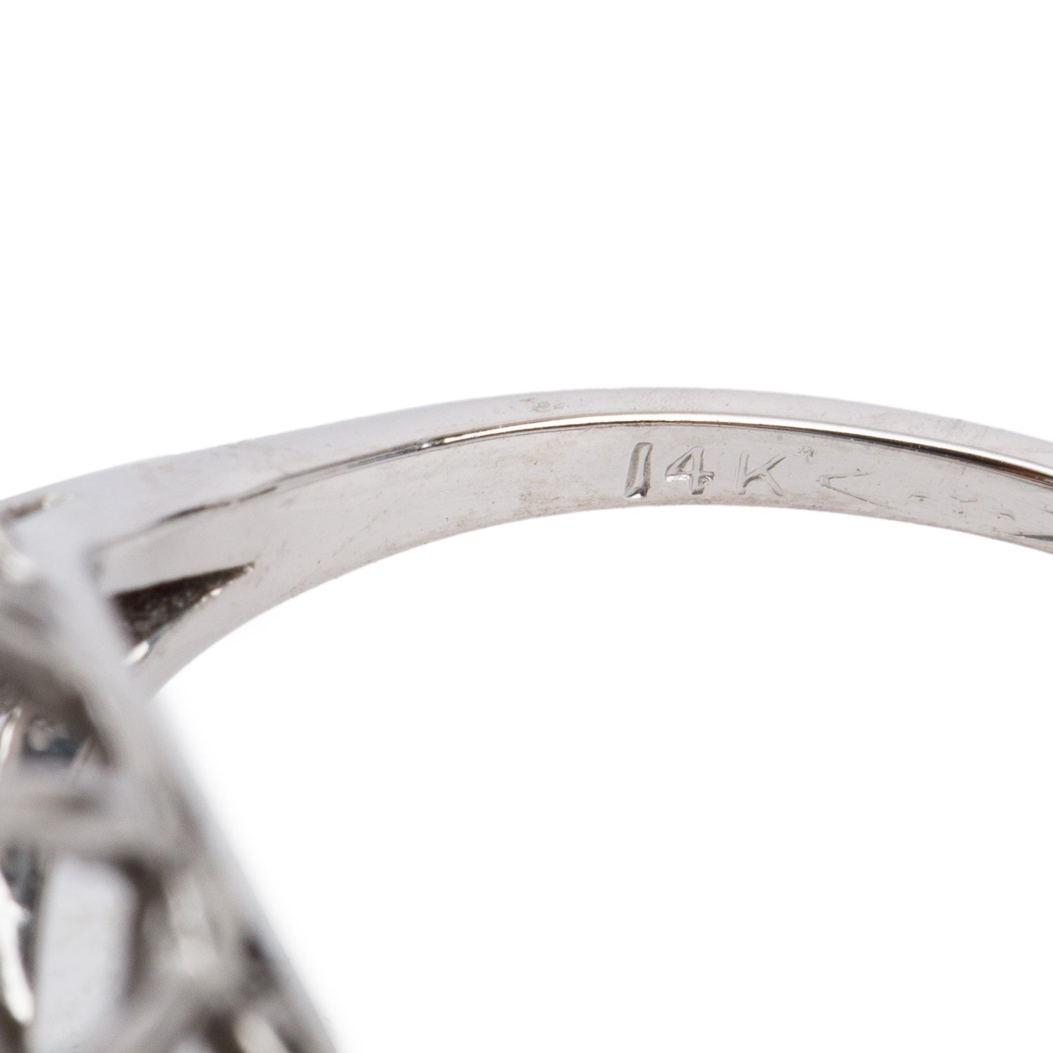 14k White Gold Blue Sapphire & Diamond Ring, Size 7