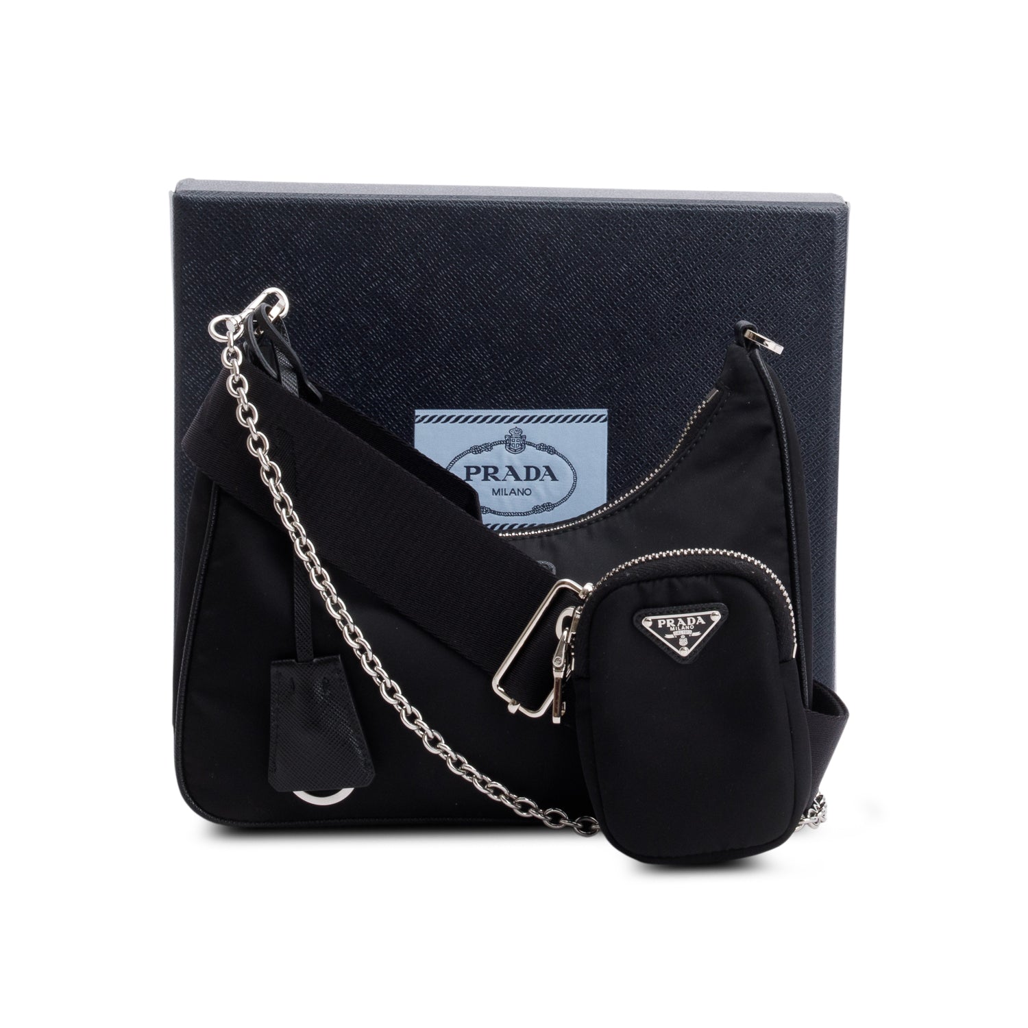 Prada Black Re-Edition 2005 Re-Nylon Bag w/ Box
