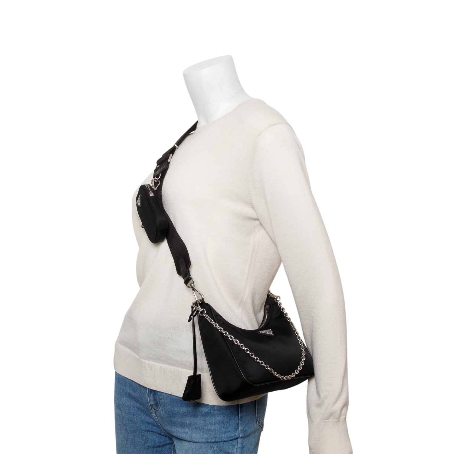 Prada Black Re-Edition 2005 Re-Nylon Bag w/ Box