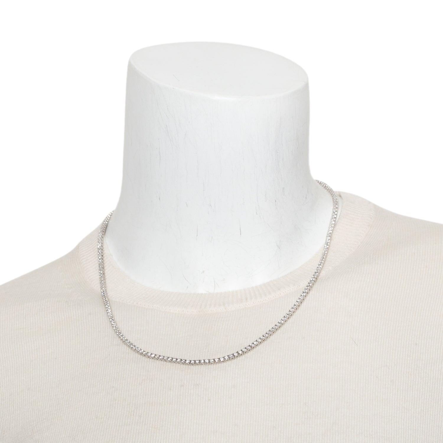 14k White Gold 9.14 tcw. Diamond Tennis Necklace