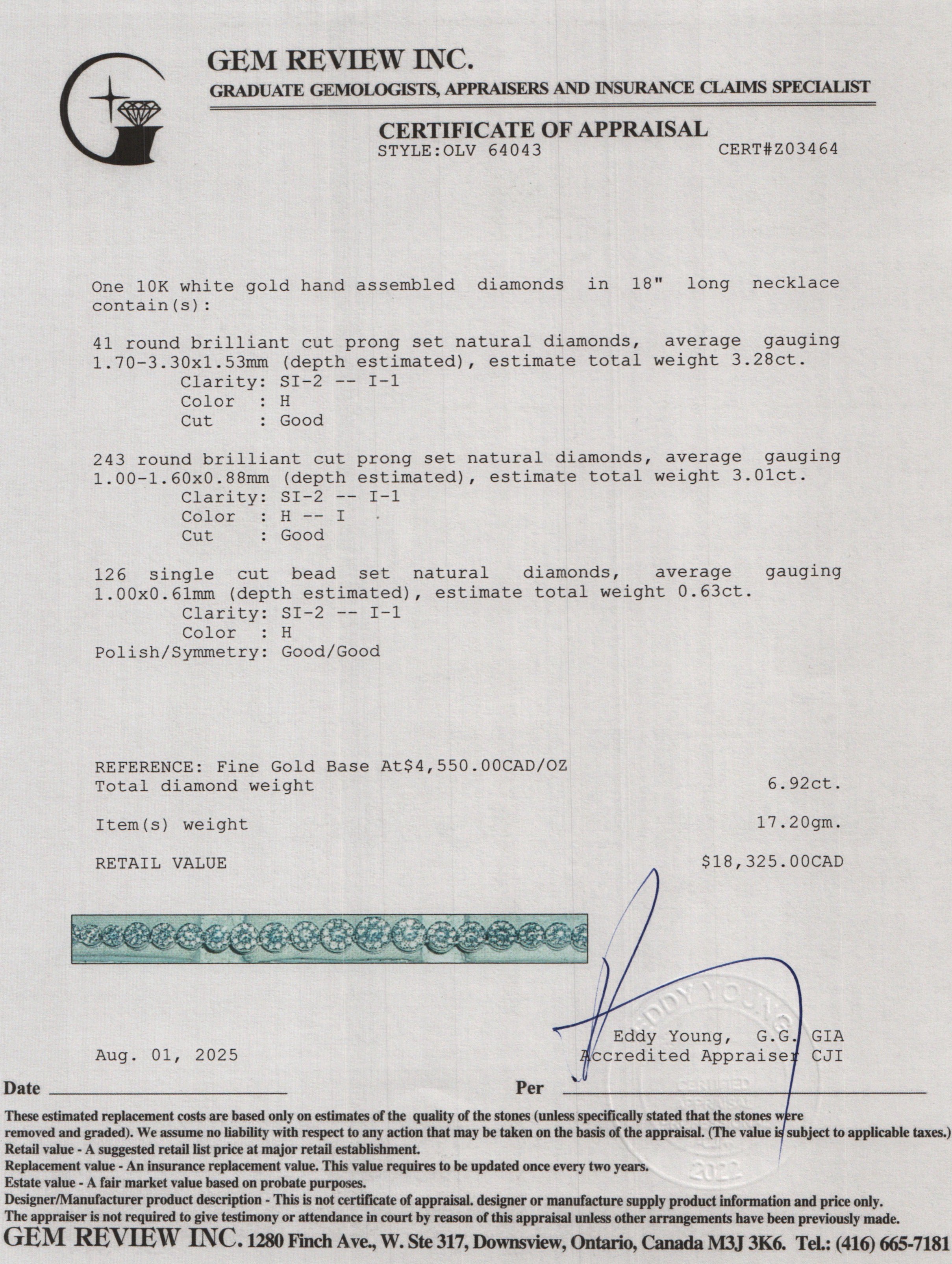 10k White Gold 6.92 tcw. Diamond Link Necklace