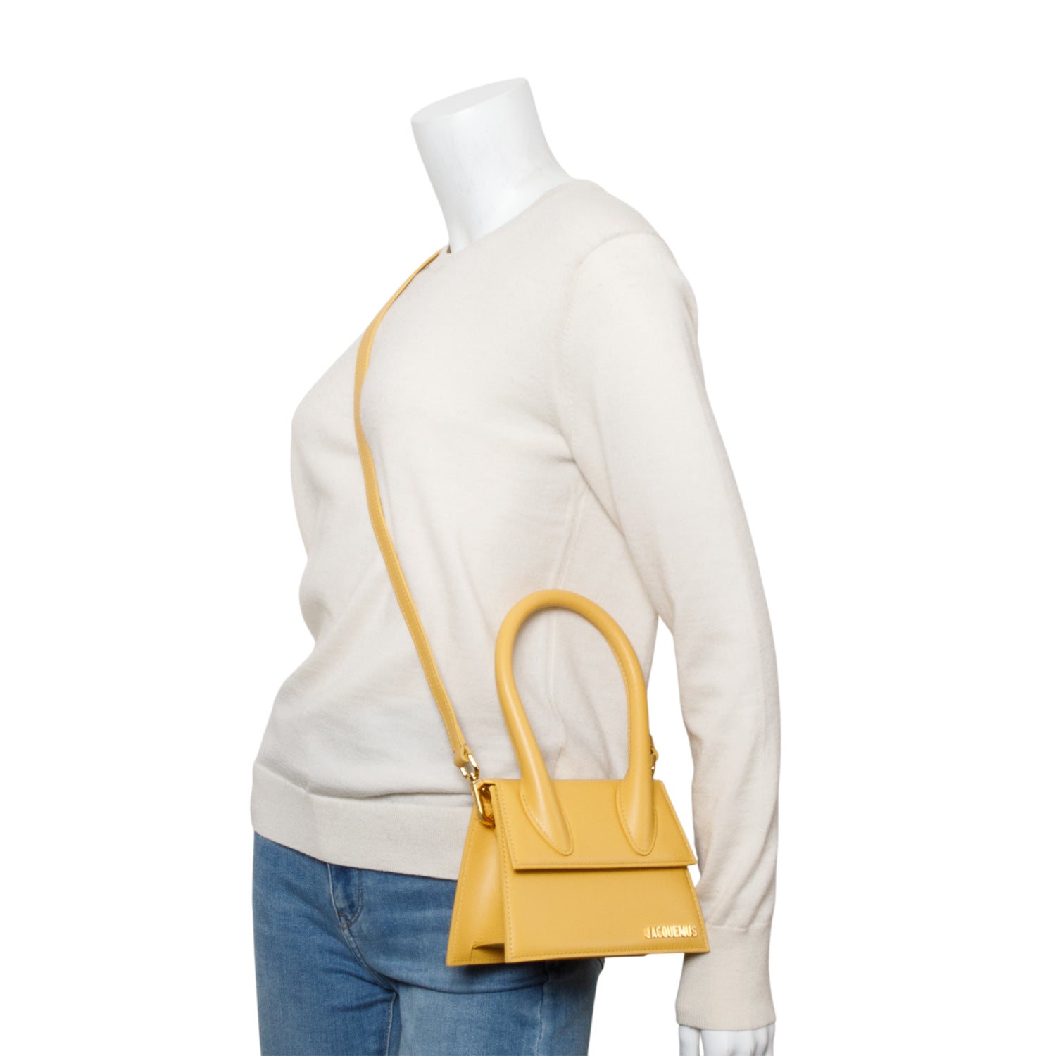 Jacquemus Yellow Smooth Calfskin Le Chiquito Moyen w/ Strap