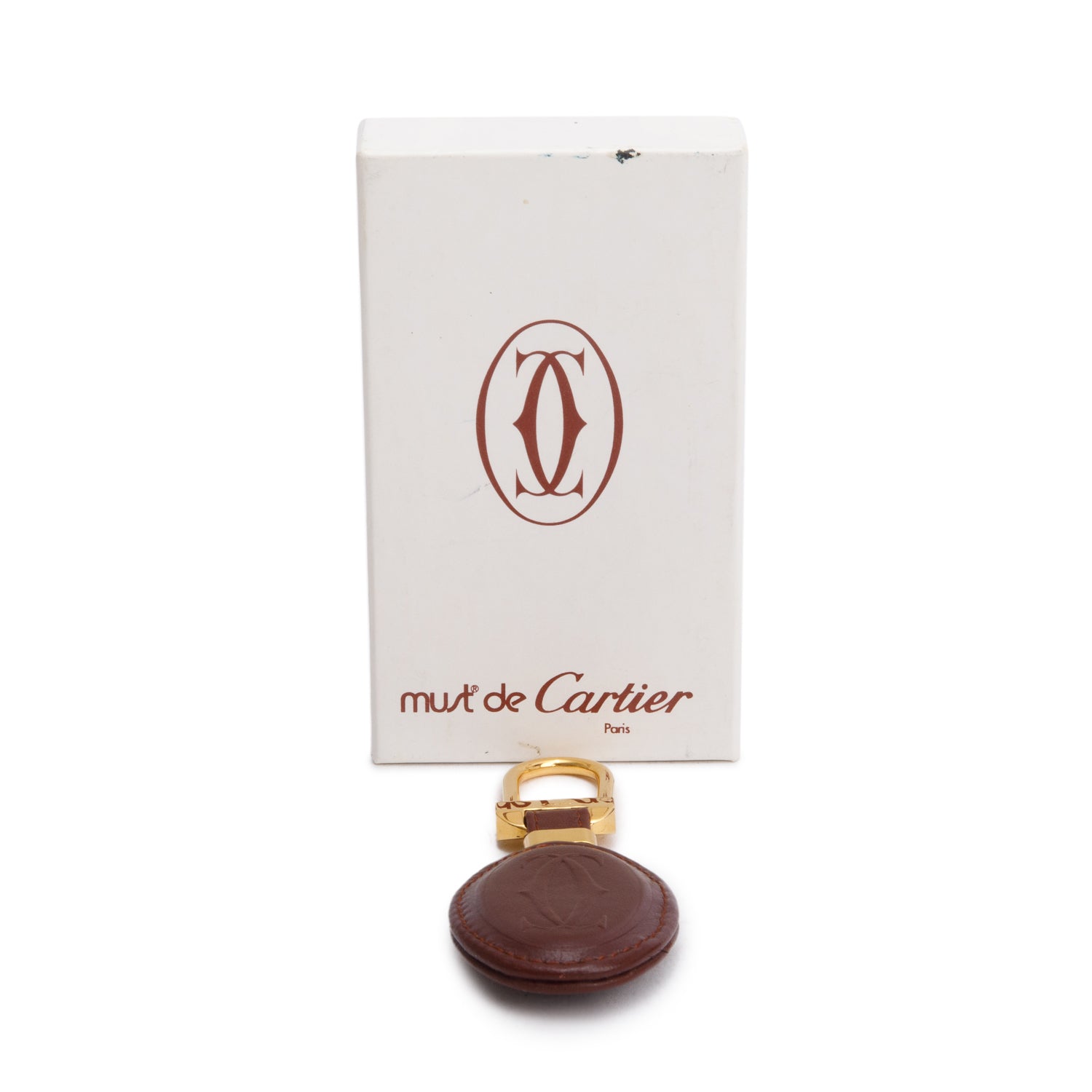 Cartier Leather Logo Keychain w/ Box