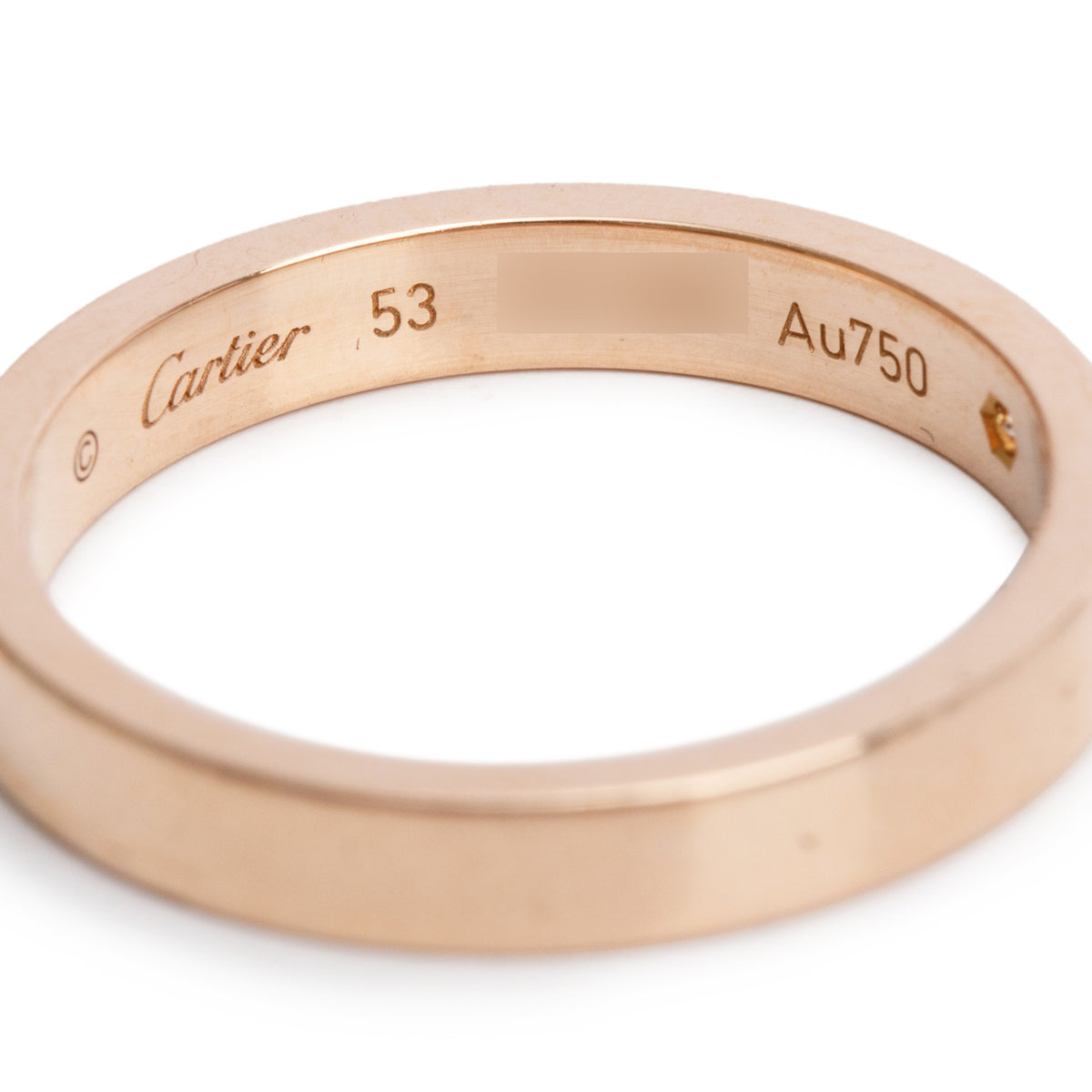 Cartier 18k Rose Gold 1 Diamond C de Cartier 3 MM Wedding Band Ring, Size 53 6.5 w/ Certificate