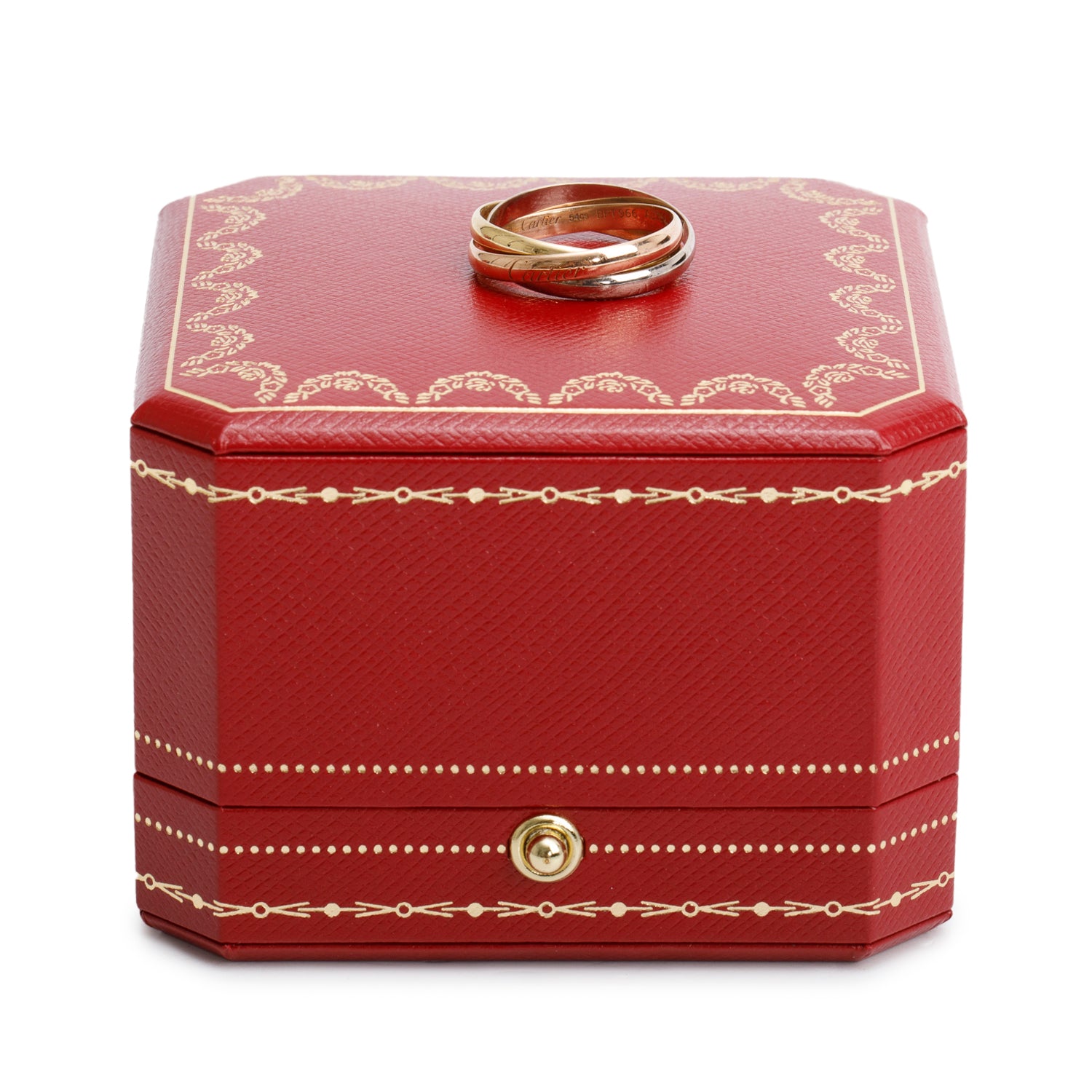 Cartier 18k Tri-Gold Trinity Rolling Ring, Small Model Size 54 7 w/ Box