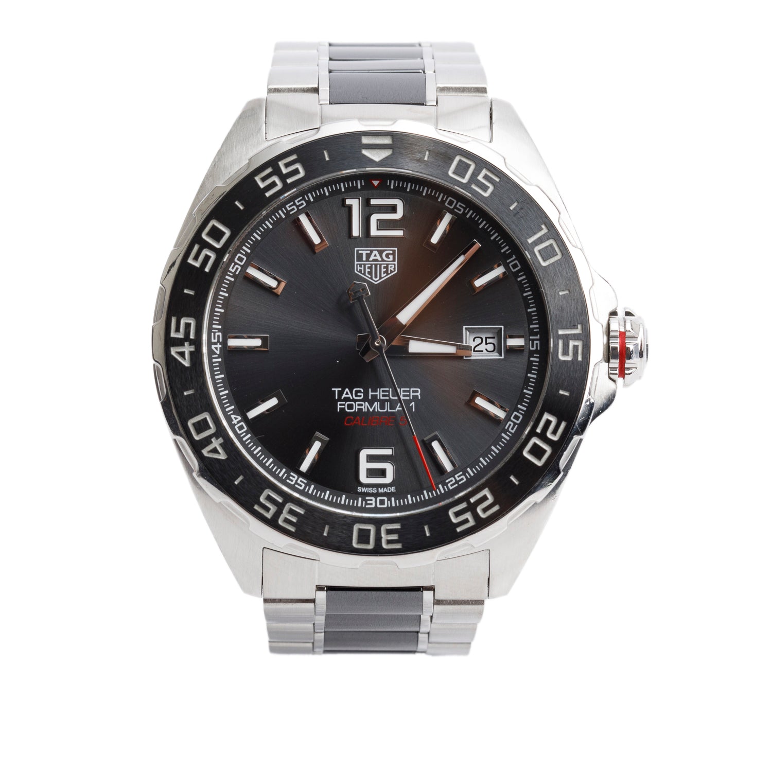 Tag Heuer Stainless Steel & Ceramic Formula 1 43 MM Calibre 5 Automatic Watch Grey Dial WAZ2011 w/ Box & Papers