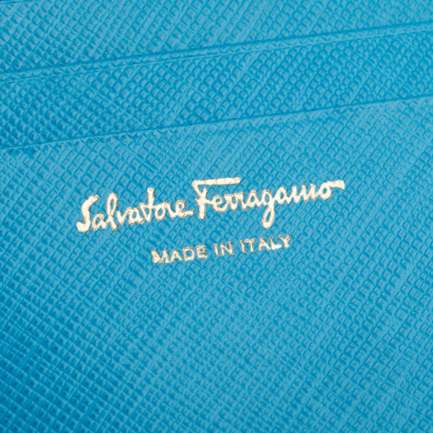 Salvatore Ferragamo Blue Saffiano Leather Gancini French Wallet