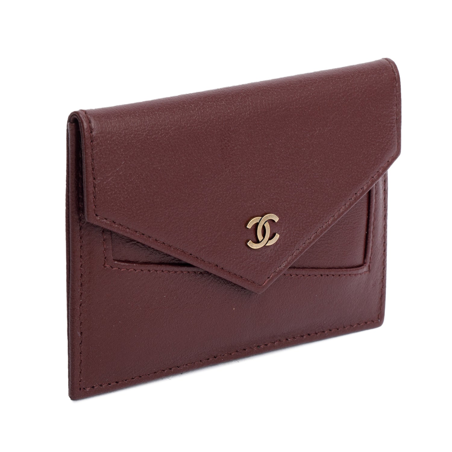 Cartier Burgundy Calfskin Leather Card Case
