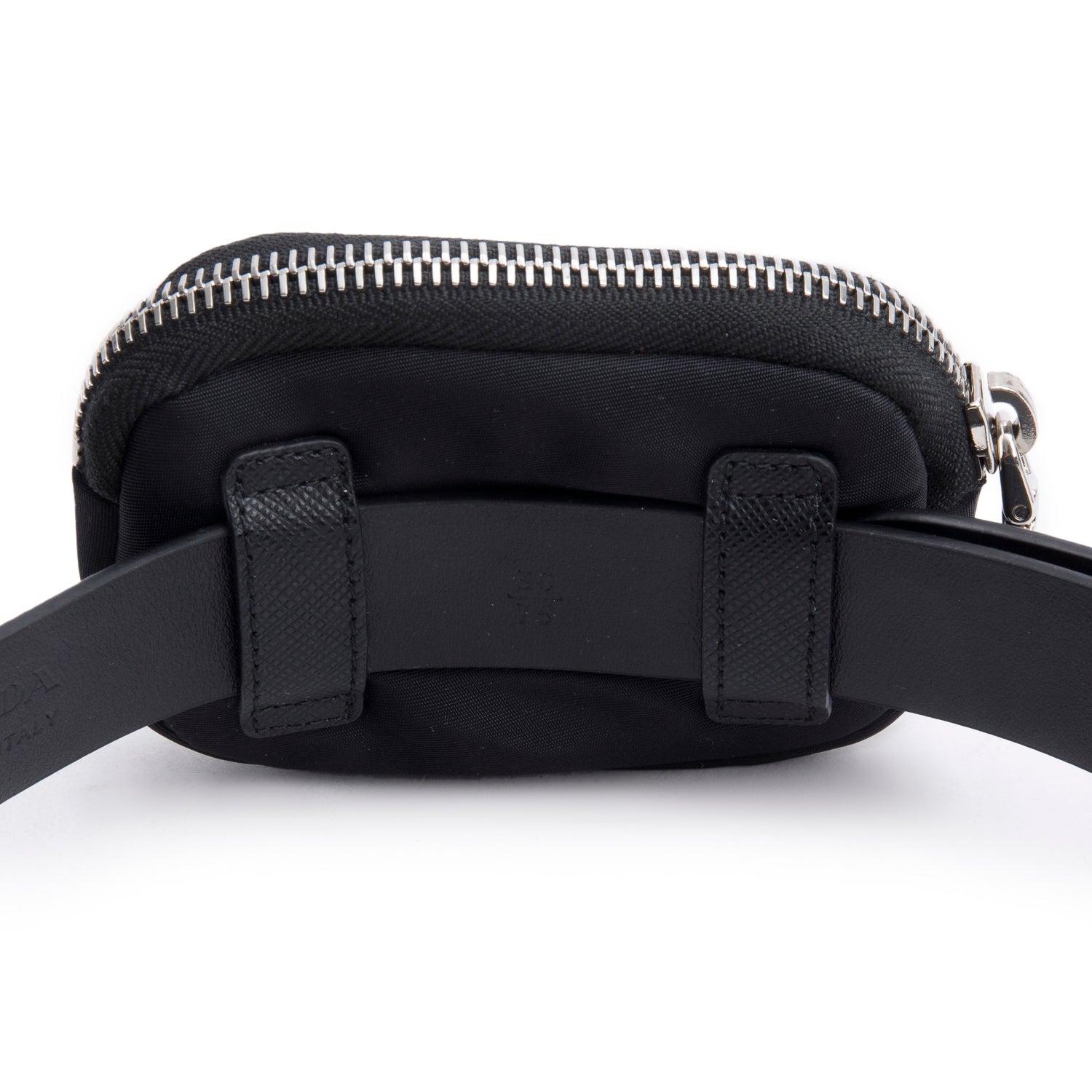 Prada Black Saffiano Belt with Tessuto Nylon Mini Pouch Size 75 30