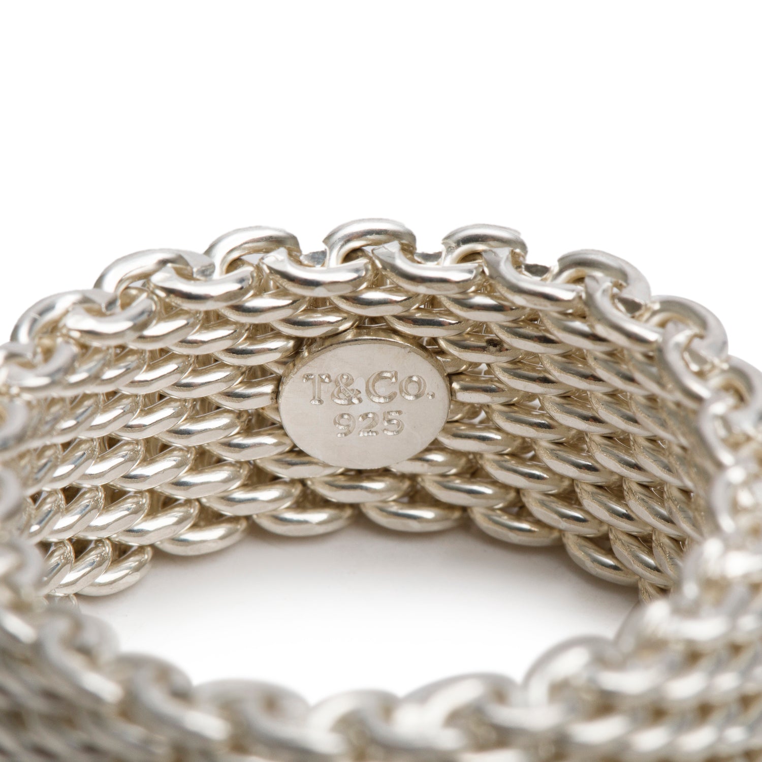 Tiffany & Co. Sterling Silver Somerset Mesh Ring, Size 9