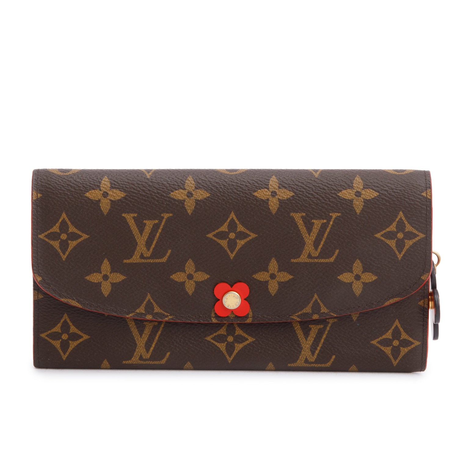 Louis Vuitton Monogram & Fuchsia Bloom Flower Emilie Wallet w/ Box