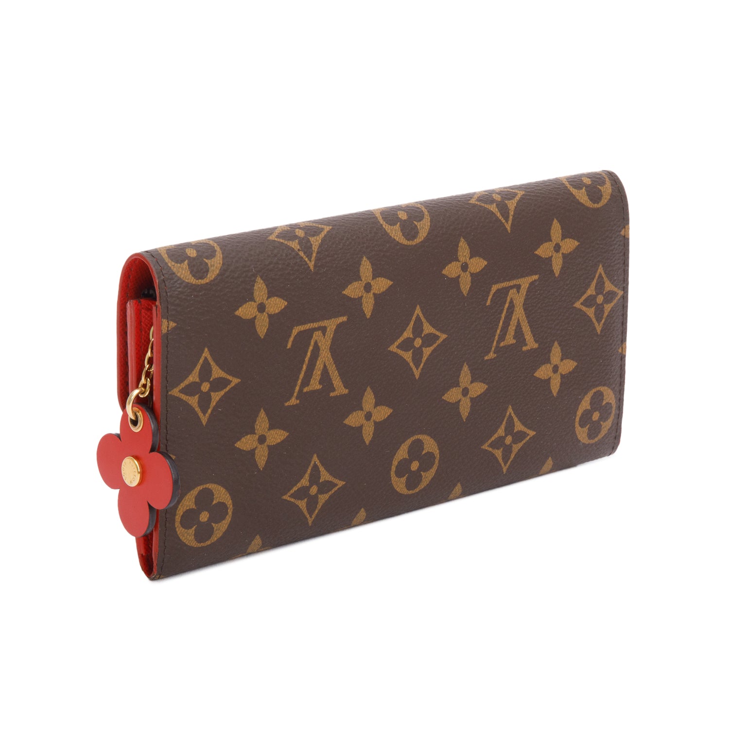 Louis Vuitton Monogram & Fuchsia Bloom Flower Emilie Wallet w/ Box