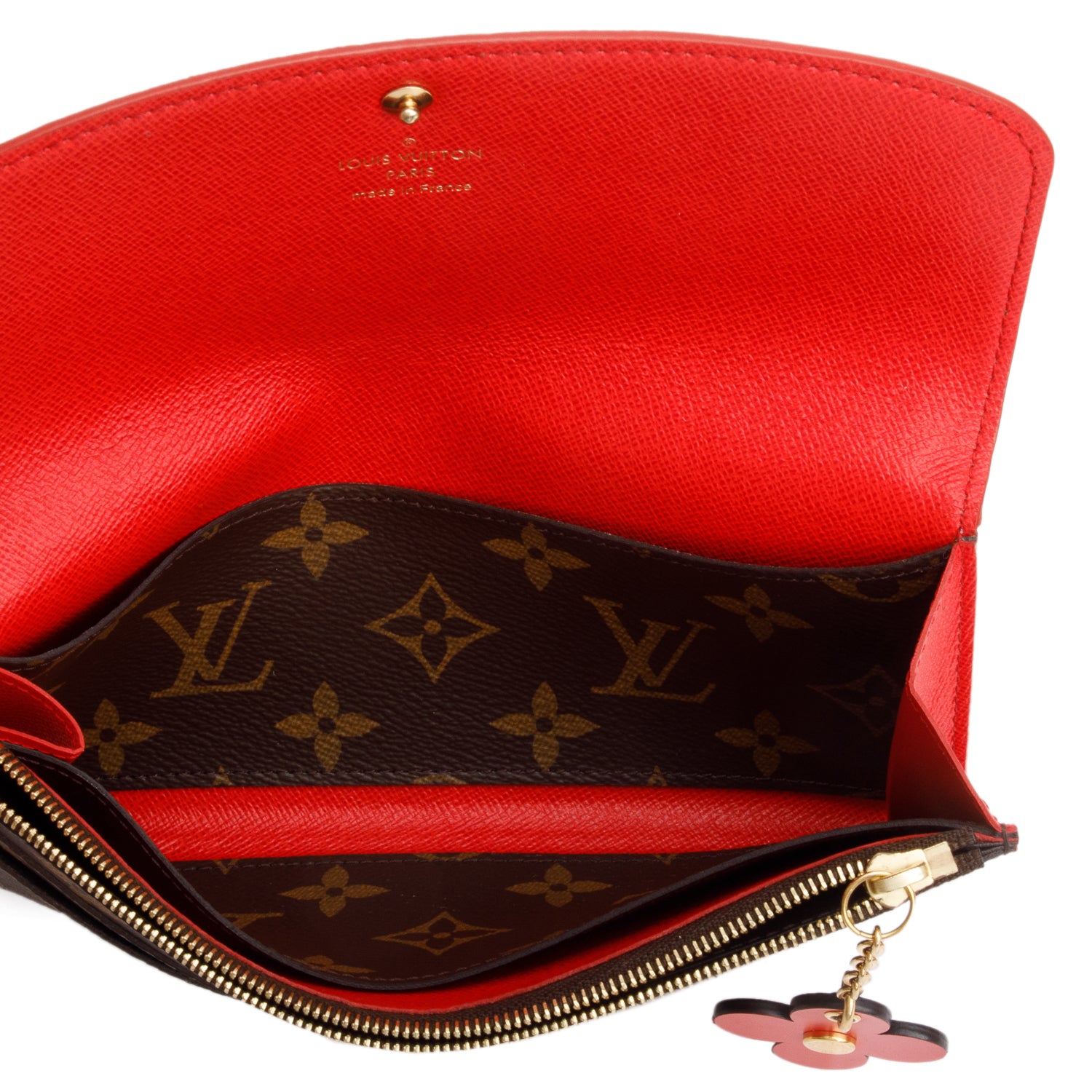 Louis Vuitton Monogram & Fuchsia Bloom Flower Emilie Wallet w/ Box