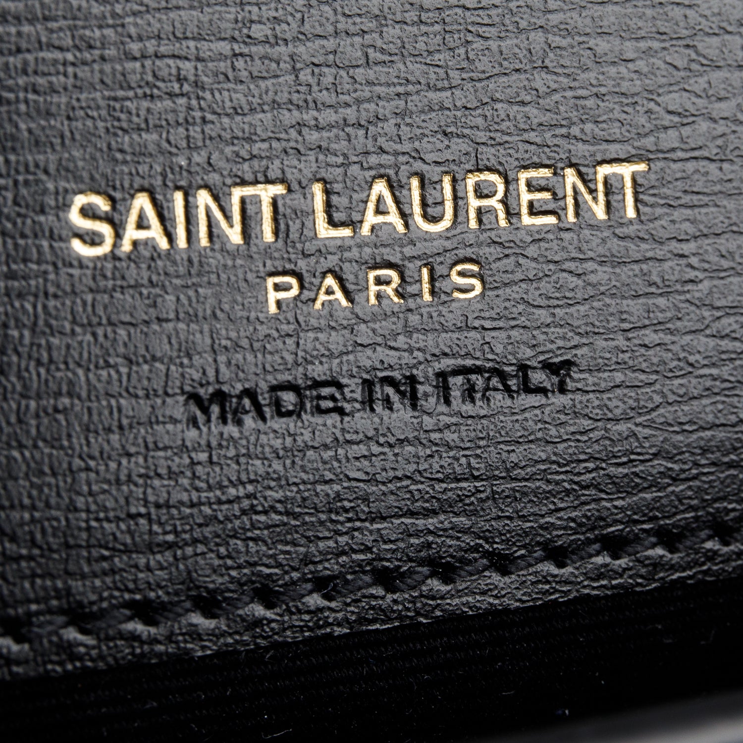 Saint Laurent Black Smooth Calfskin Leather Cassandre Phone Holder w/ Box