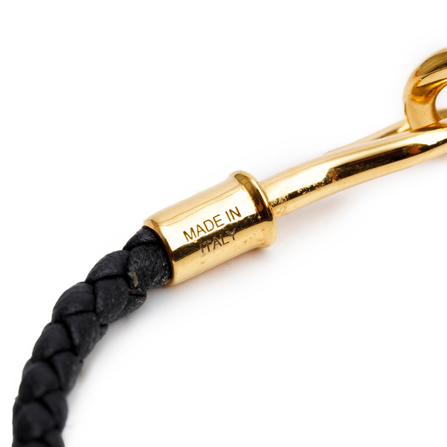 Hermes Gold Plated Black Swift Calfskin Leather Jumbo Bracelet w/ Box