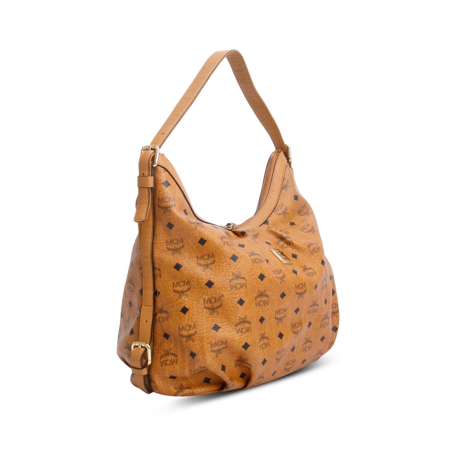 MCM Brown Visetos Hobo Bag