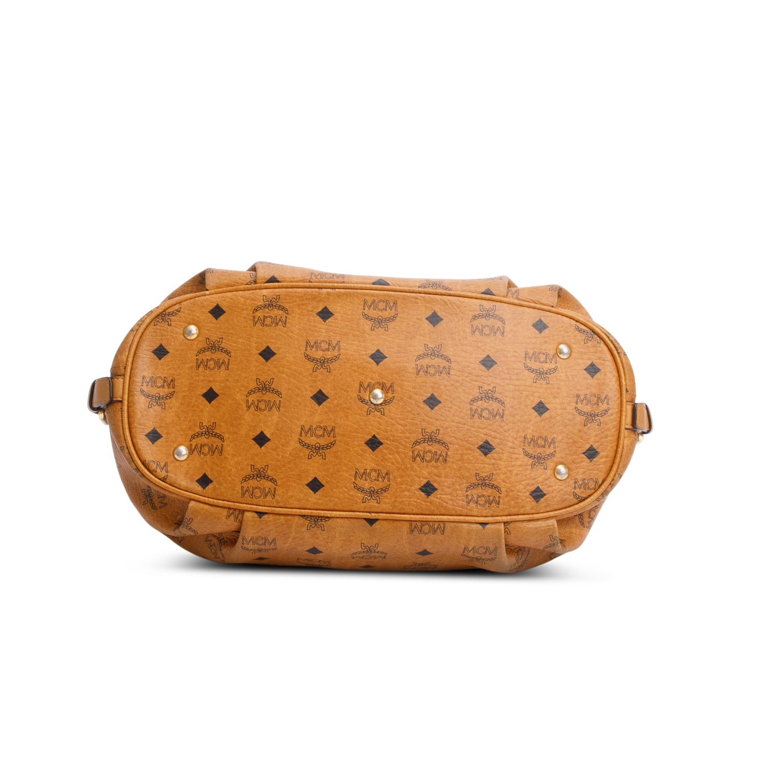 MCM Brown Visetos Hobo Bag