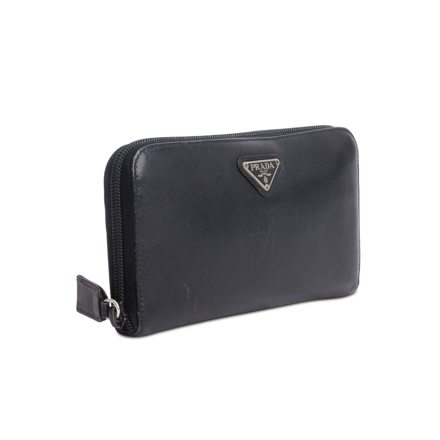 Prada Black Large Saffiano Leather Wallet