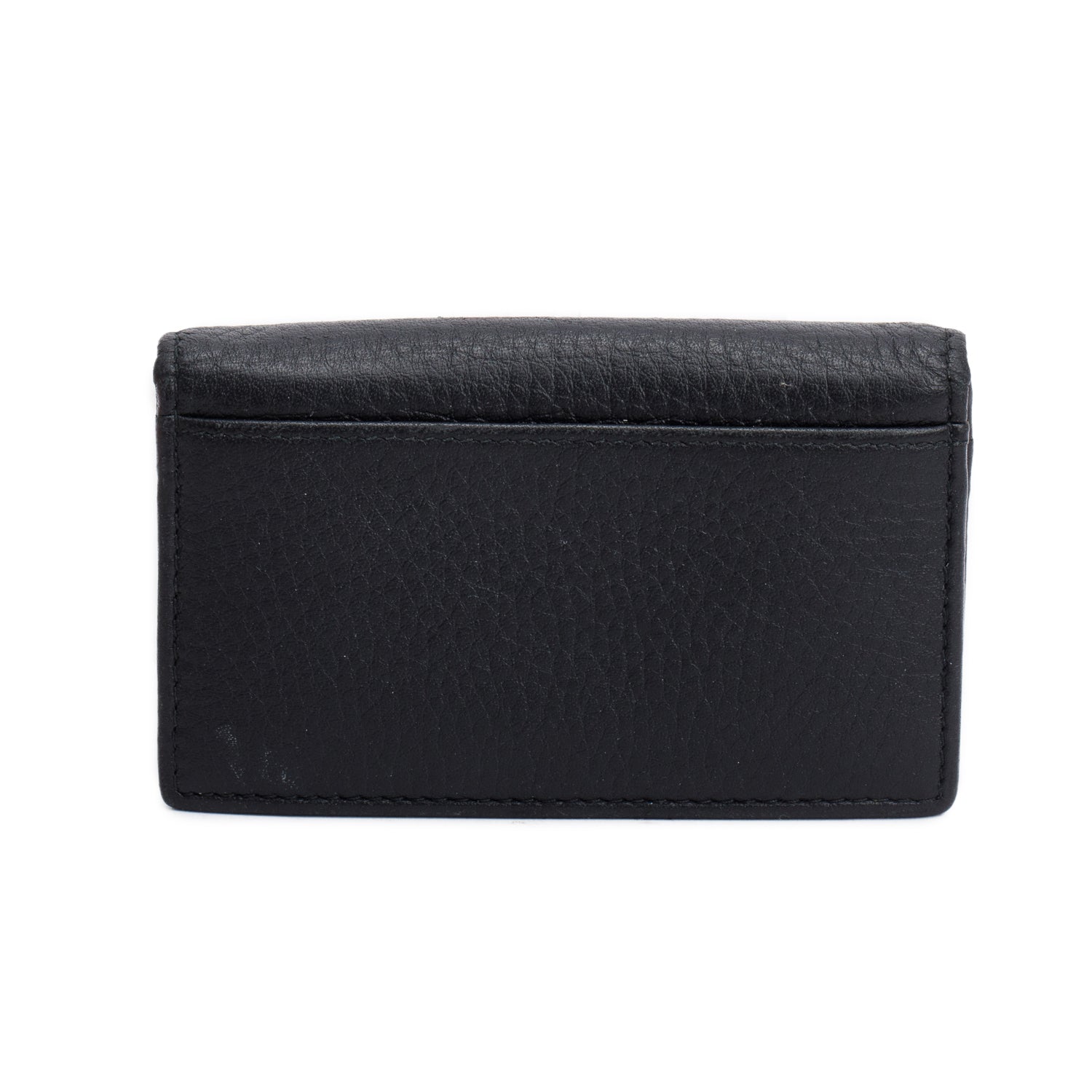 Prada Black Vitello Move Leather Flap Card Holder