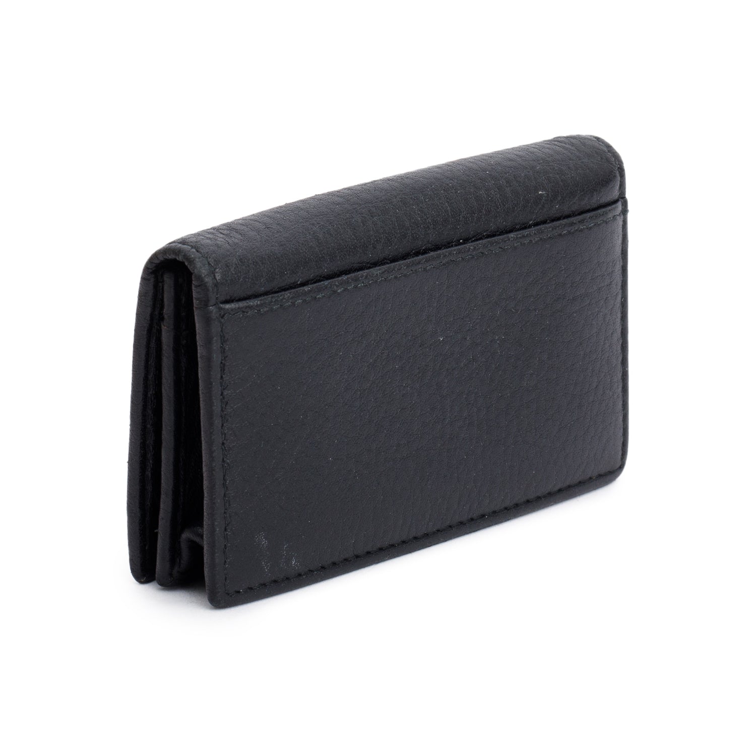 Prada Black Vitello Move Leather Flap Card Holder